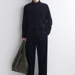 Corduroy Wide-Leg Trousers Navy