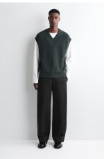 Wool V-Neck Vest Gray - Image 2
