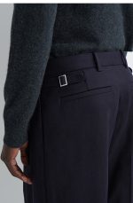 Pleated Trousers Navy - Image 3