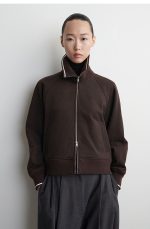 Mock-Neck Jacket Brown