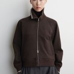Mock-Neck Jacket Brown