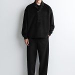 Wool Straight Trousers Black