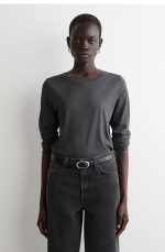 Knitted Round-Neck T-Shirt Gray