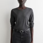 Knitted Round-Neck T-Shirt Gray