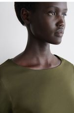 Cotton Long-Sleeve Top Khaki - Image 3