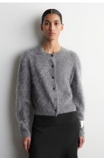 Wool Slim Cardigan Gray