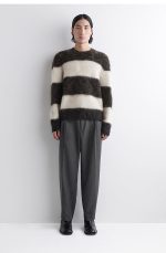 Wool Straight Trousers Gray