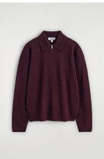 Wool Polo Burgundy - Image 4