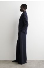 Knitted Wide-Leg Pants Navy - Image 2