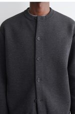 Round-Neck Cardigan Gray - Image 3