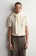 Cashmere Slim T-Shirt Cream