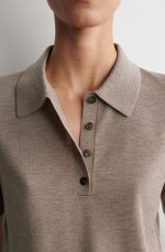 Knitted Polo Beige - Image 3