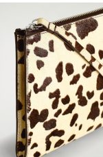 Leather Clutch Bag Beige - Image 4