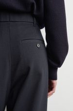 Wool Pleated Trousers Navy - Image 3