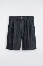 Denim Wide-Leg Shorts Blue - Image 4