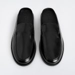 Leather Mule Loafers Black