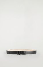 Black Topstitched Cow Leather Belt - Image 4