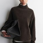 Knitted Mock-Neck Sweater Brown