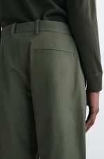 Cotton Straight Pants Khaki - Image 3