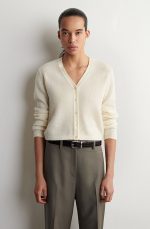 Cashmere V-Neck Cardigan Cream