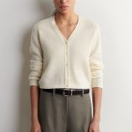 Cashmere V-Neck Cardigan Cream