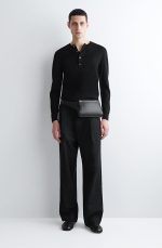 Unisex Brunswick Leather Waist Bag Black - Image 2