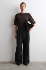 Cotton Round-Neck T-Shirt Brown - Image 2