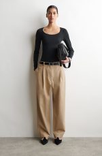 Pleated Trousers Beige