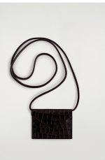 Imitation Crocodile Pattern Snap Button Leather Card Holder