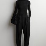 Wool Pleated Trousers Black