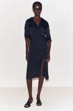 Pleated Shirt Navy - Image 2