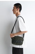 Nylon Crossbody Messenger Bag Green - Image 2