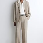 Linen Straight Pants Beige