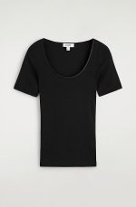 Knitted Slim T-Shirt Black - Image 4