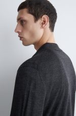 Wool Long-Sleeve Shirt Black - Image 3