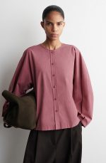 Cotton Long-Sleeve Top Pink