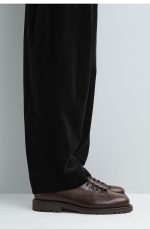 Thick-soled Leather Derby Shoes Brown - Image 3