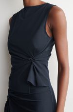 Knitted Slim Top Navy - Image 3