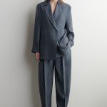 Silk Straight Trousers Blue