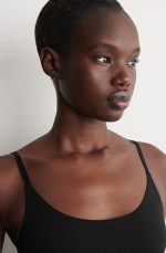 Knitted Slim Camisole Black - Image 3