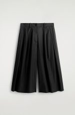 Cotton Pleated Pants Black - Image 4