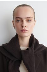 Triangular Wool Scarf Dark Brown - Image 3