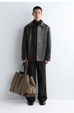 Wool Blend Large Tote Bag Beige - Image 2