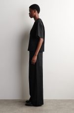 Knitted Straight Pants Black - Image 2