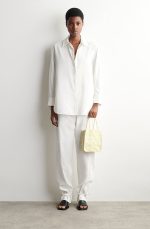 Drawstring Pleated Tote Bag Yellow - Image 2