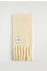 Mohair Blend Textured Fringe Long Scarf - Image 4