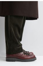 Grained Leather Trim Hiking Boots Brown - Image 2