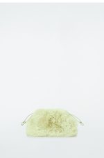 Imitation Fur Fluff Clutch Bag Light Green - Image 4