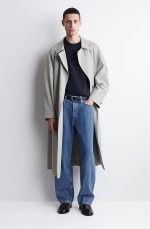 Knitted Round-Neck T-Shirt Navy - Image 2