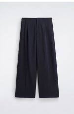 Knitted Wide-Leg Trousers Navy - Image 4